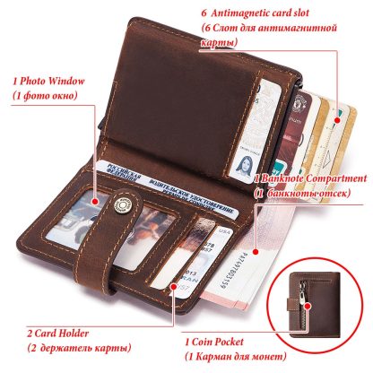 Zippered Faux Leather Card Wallet - Image 3