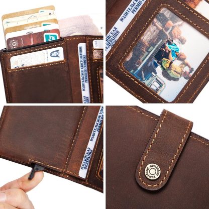 Zippered Faux Leather Card Wallet - Image 4