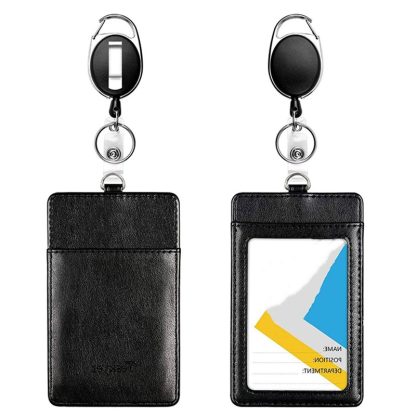 Stylish Black Card Wallet Key Chain Lanyard
